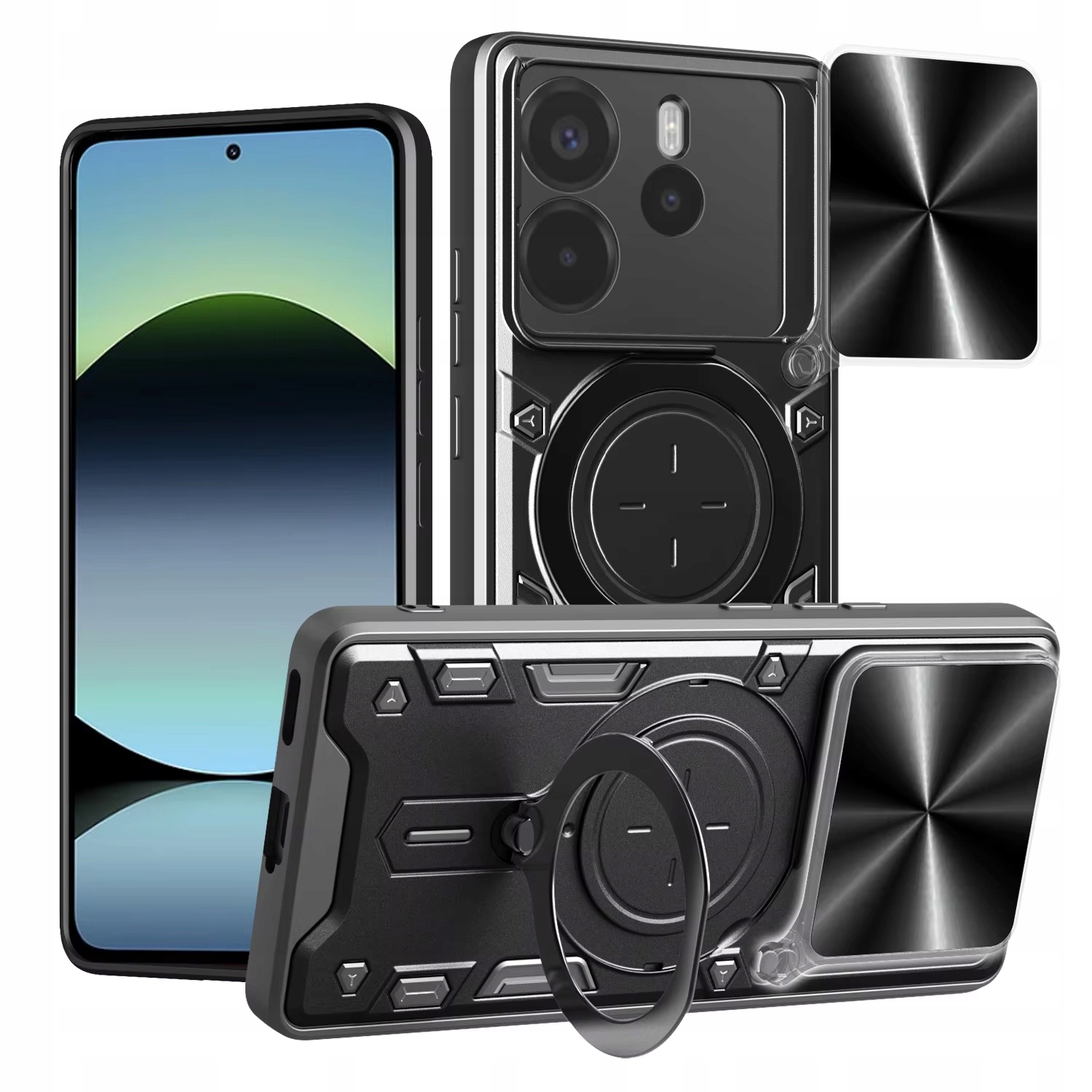 Silné Pouzdro 4v1 DirectLab Magnetické Lens Ring pro Xiaomi Redmi Note 14 4G