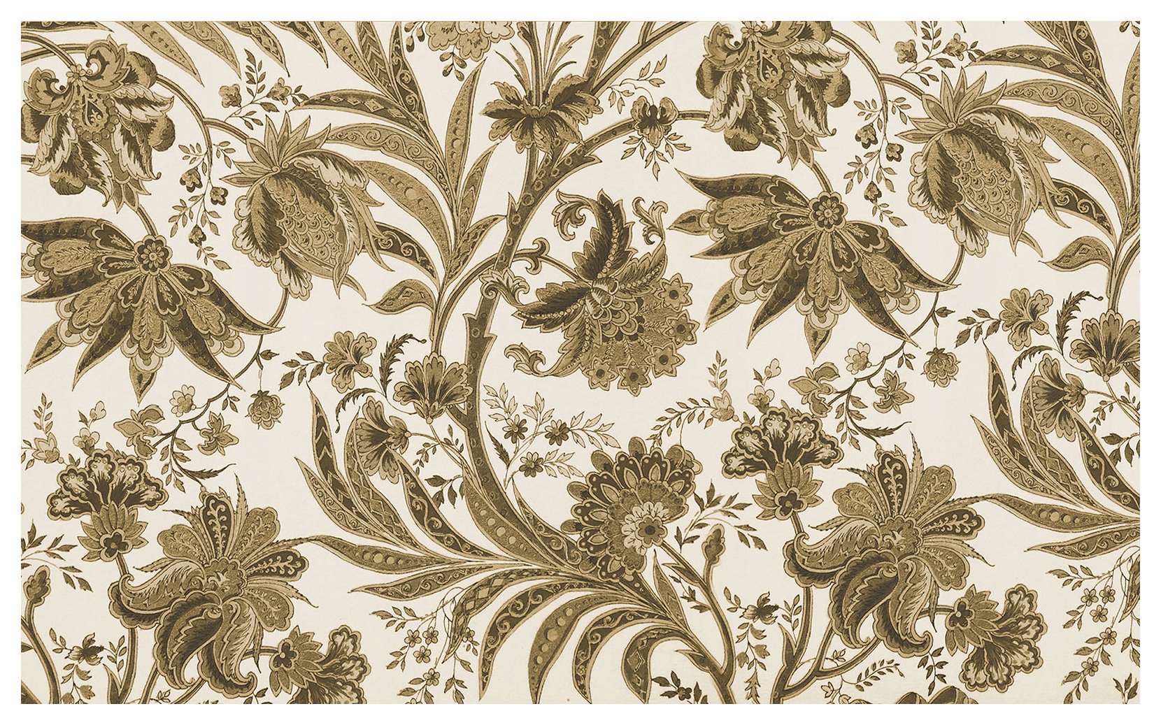 Fototapeta Vintage Květiny Béžová Hnědá 312x219 Dekorativní vzor Elegantní lepidlo