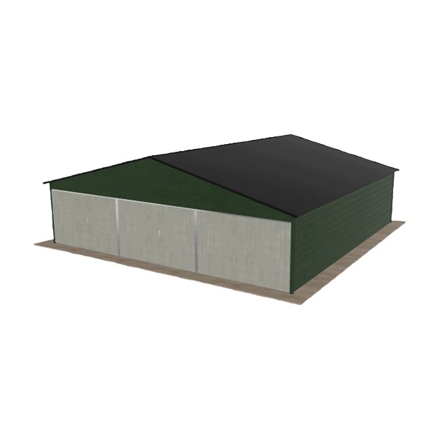 Plechová garáž 9x9 m, třípolohová, dvoupolohová, zelená