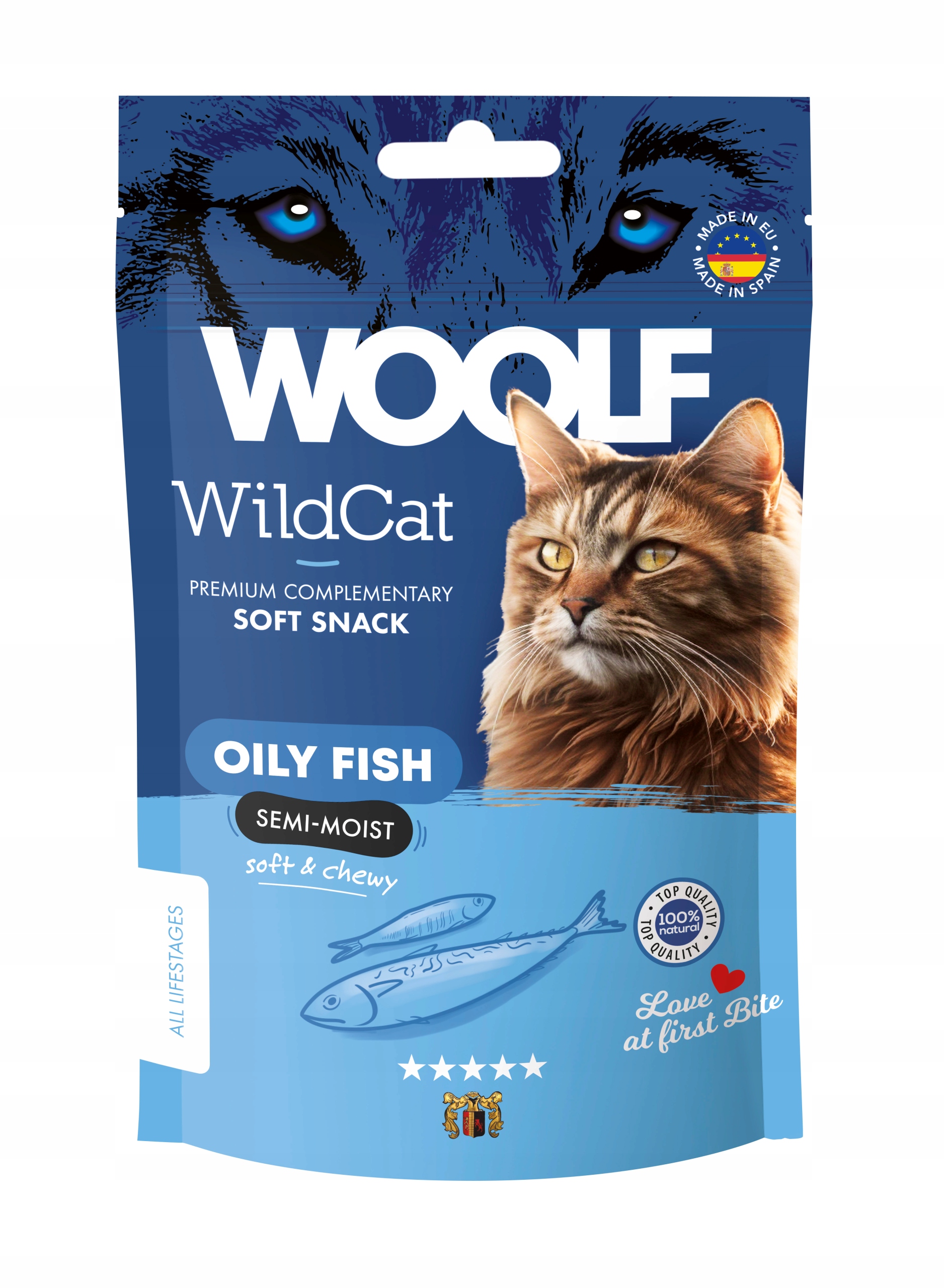 Levně 6 x Woolf WildCat Snacks Oily Fish 50 g pamlsky pro kočky s ryba