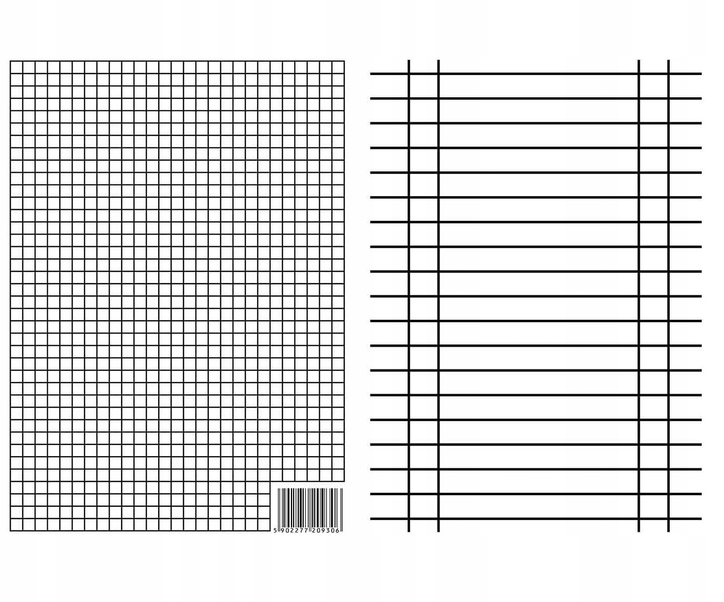 Liniuszek A5 kratka/linia dwustronny Interdruk