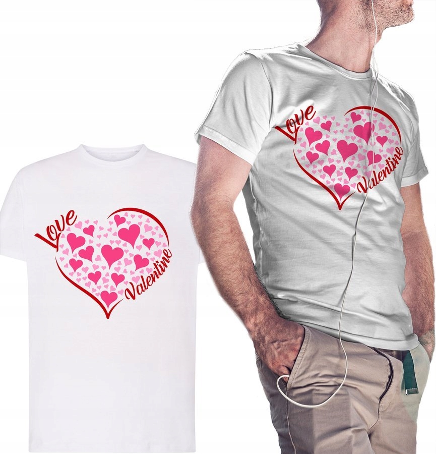 

Koszulka dla niego Love Valentine, biała 3XL