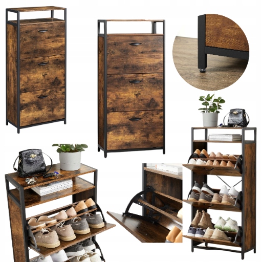 Komoda na topánky 3 police Konzolový stôl do predsiene Vysoký Stojaci