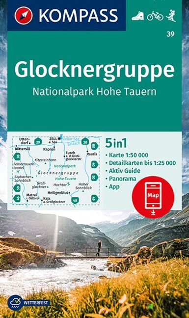 Glocknergruppe, Np Wysokie Taury, mapa Kompass
