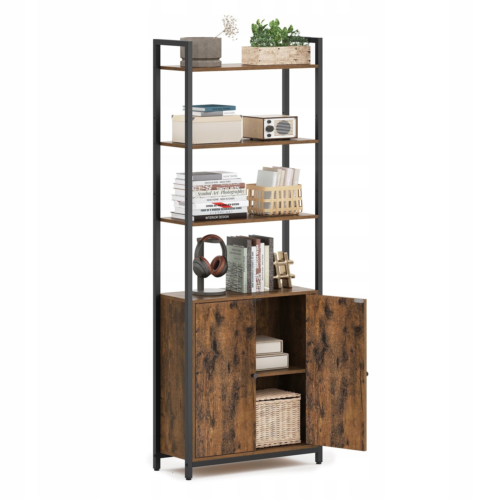 Regál Songmics Vasagle 60 cm x 159,5 cm x 24 cm rustikálny dub