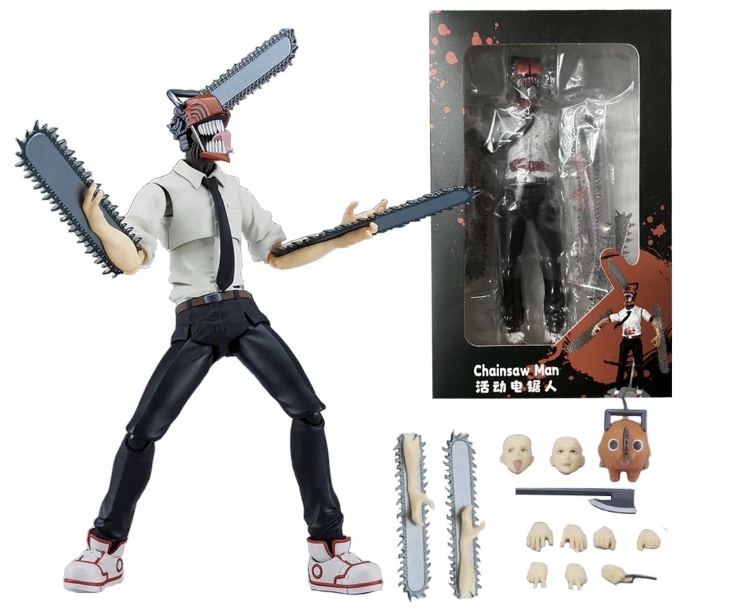 Chainsaw Man Figurka pohyblivá 25 cm Velký Set