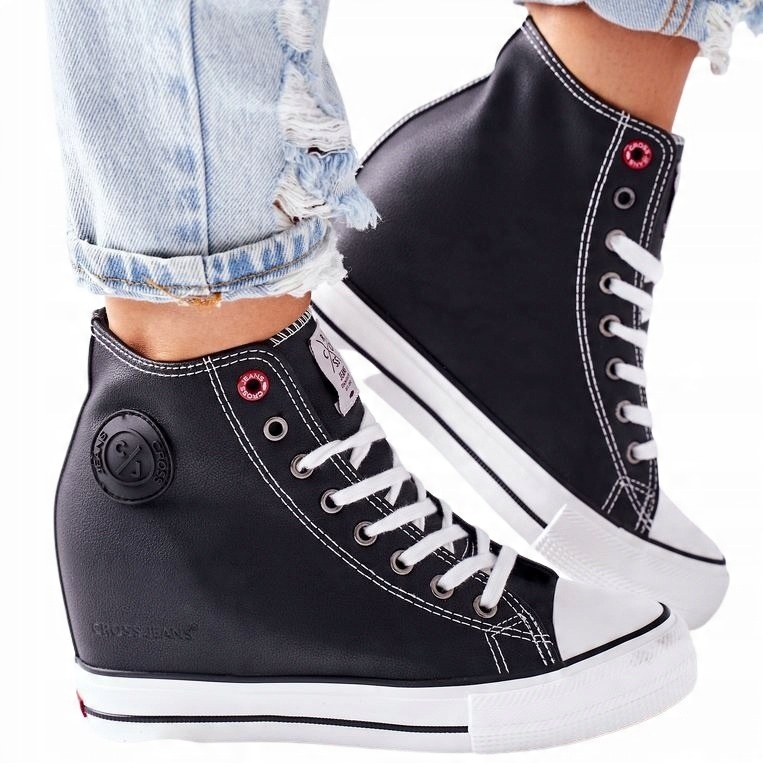 

Skórzane Trampki Na Koturnie Cross Jeans 40