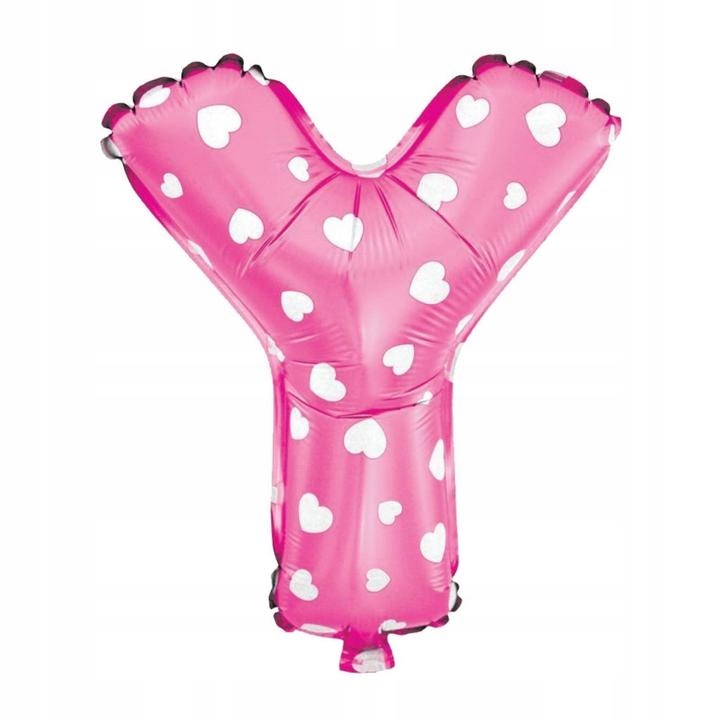

Balon foliowy różowy w białe serduszka Litera Y