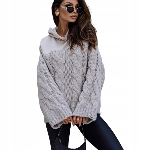 Cocomore Svetr mikina s kapucí Oversize Béžová New