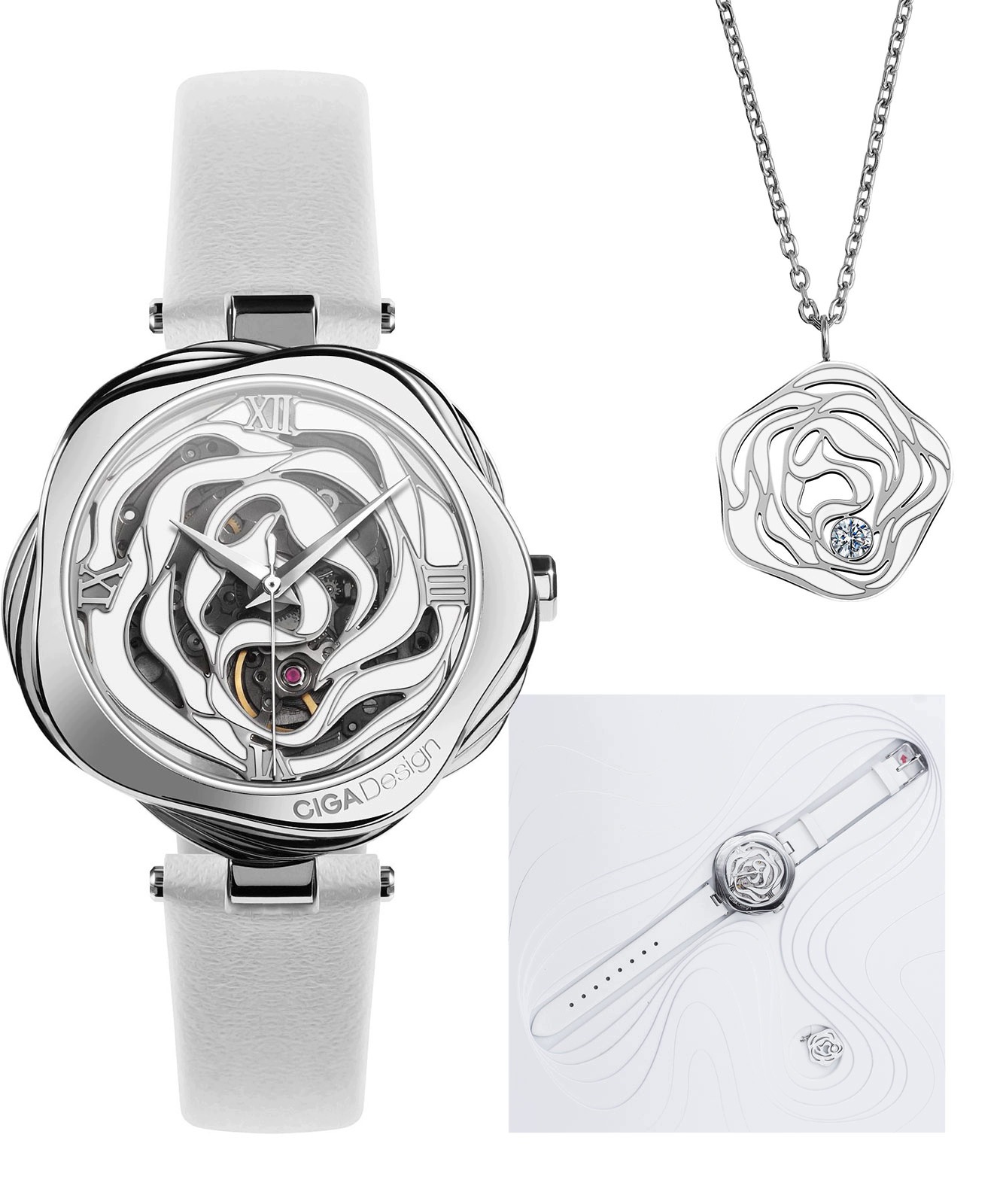 Zegarek damski Ciga R Danish Rose Skeleton Automatic