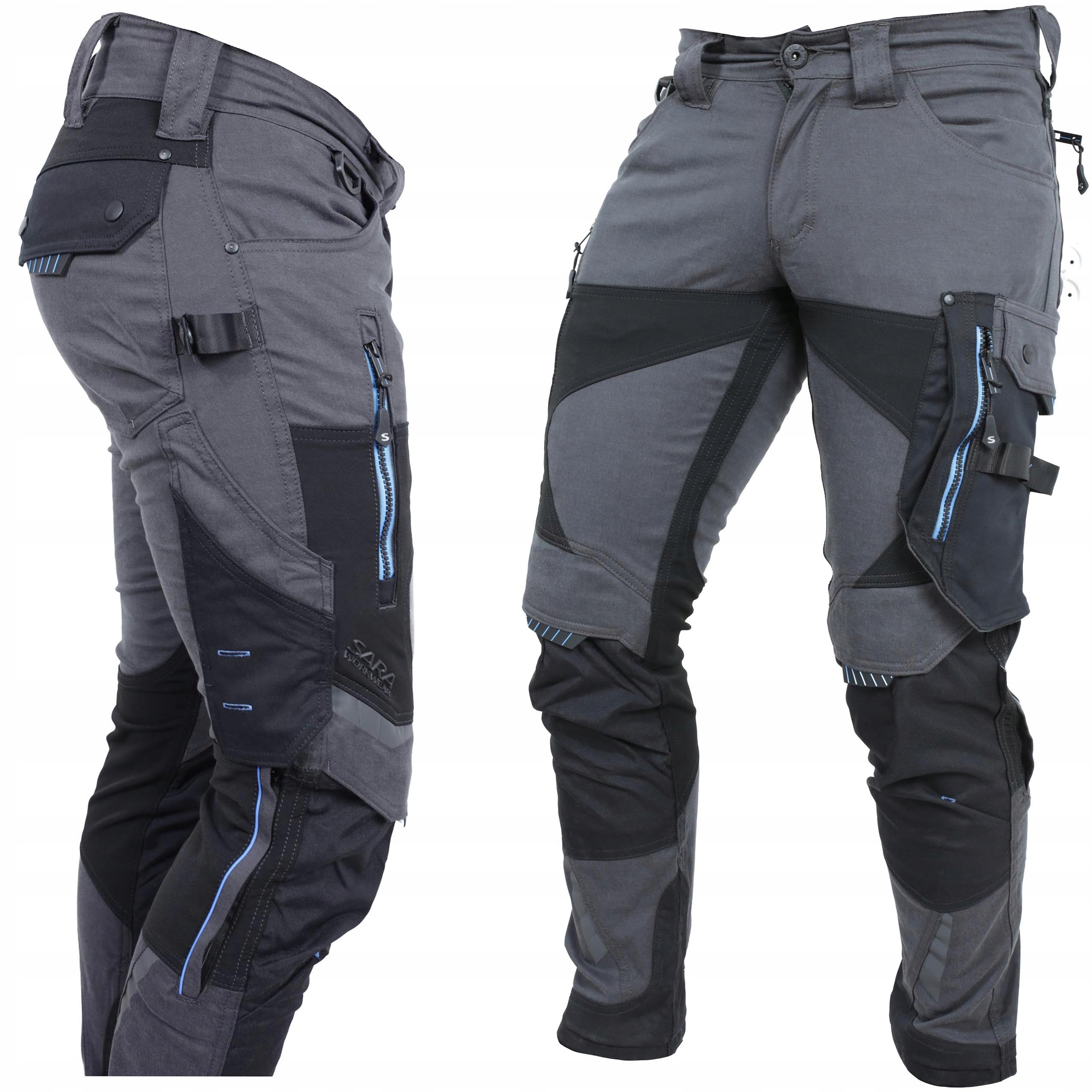 Spodnie robocze męskie Elastyczne do pasa Cordura Mocne Premium bawełna