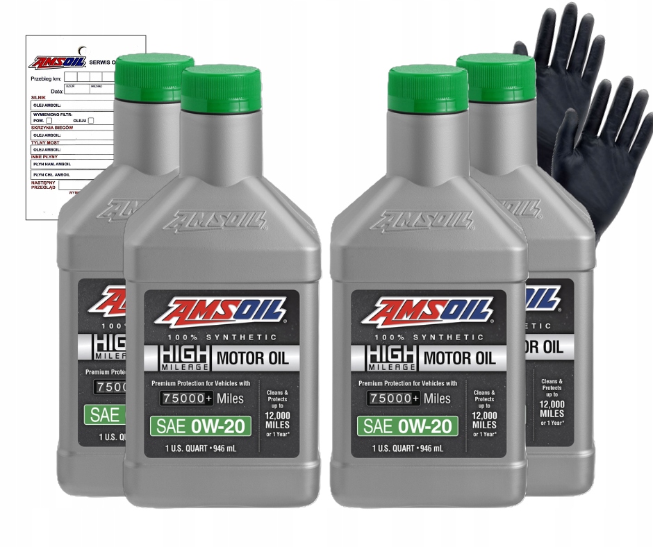 Motorový olej Amsoil 0v20 Synthetic High-Mileage Motor Oil 0,946 l sada 4