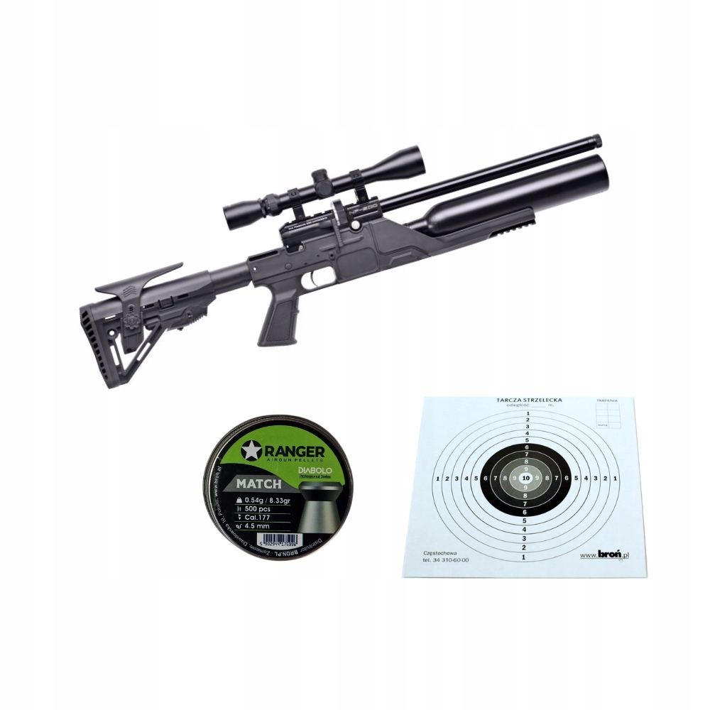 Karabinek wiatrówka Kral Puncher NP500 S 4,5 Pcp po ekp<17J tarcze śrut