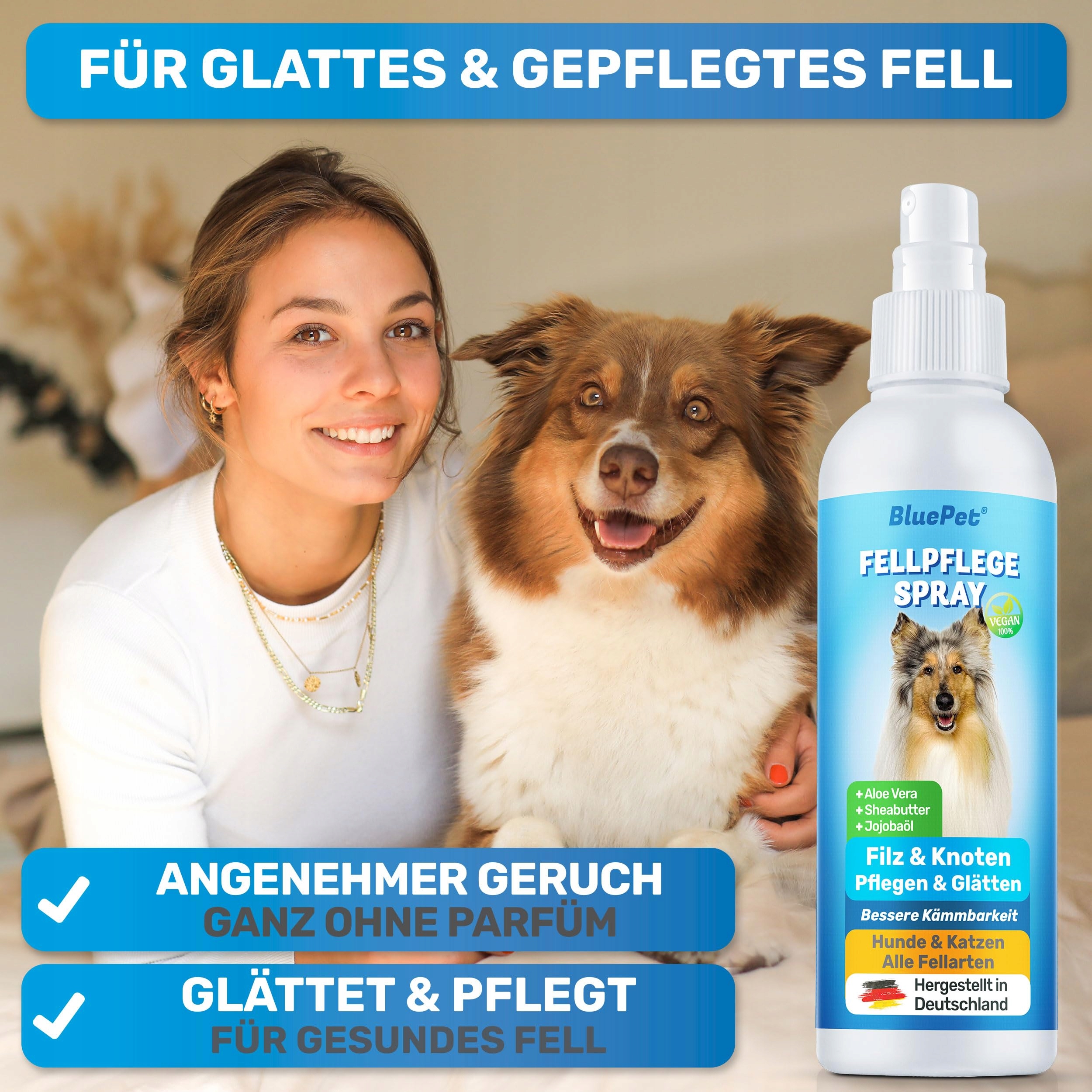 BLUEPET Spray Do Rozczesywania Dla Psów I Kotów 200 ml Aloe Shea Jojoba — miniatura 5