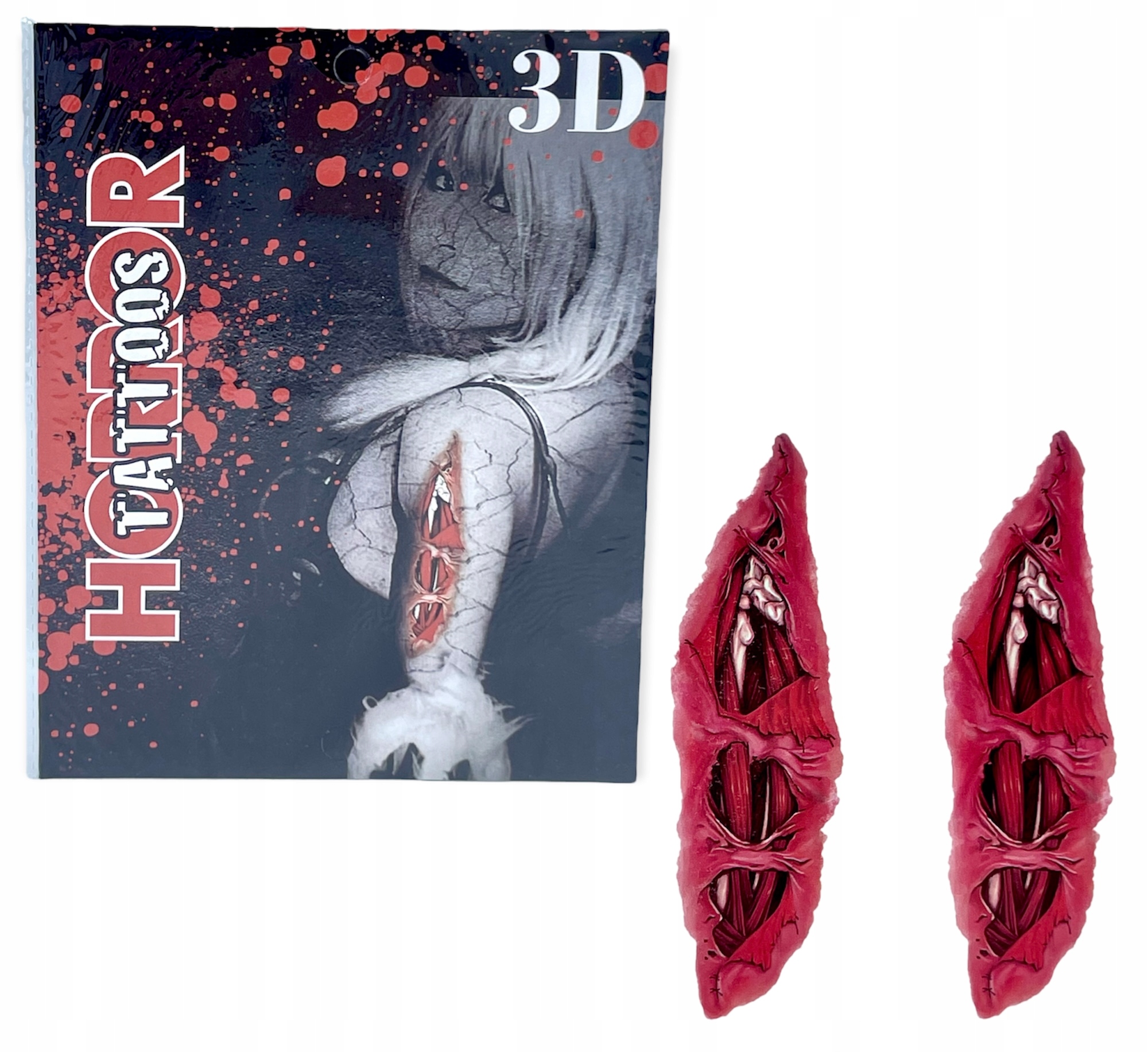 TATUAŻE TYMCZASOWE ZMYWALNE HALLOWEEN BLIZNY RANY