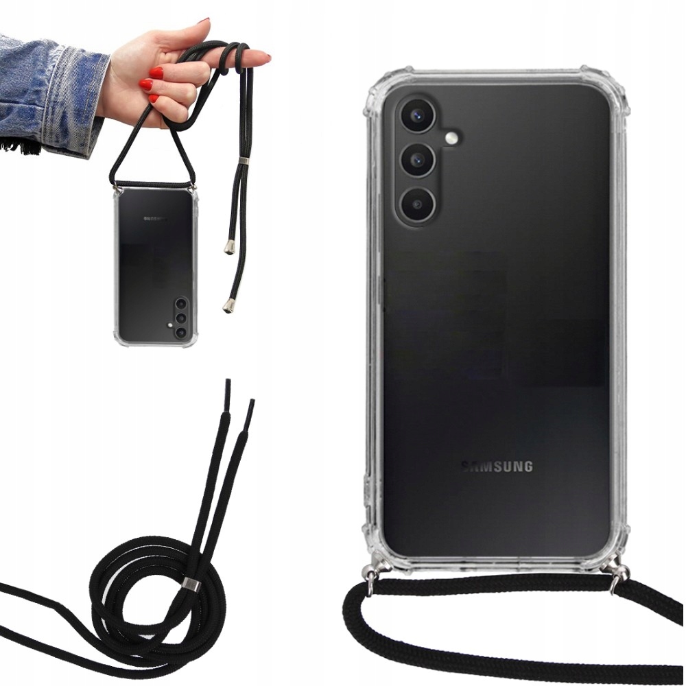 

Etui Crossbody do Samsung A34 5G Czarny Sznurek