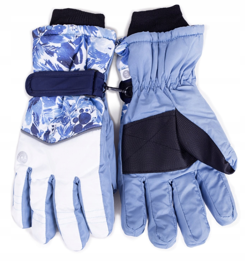 CIEPŁE GRUBE PIĘCIOPALCZASTE DZIECIĘCE RĘKAWICZKI NARCIARSKIE NA RZEP 18CM