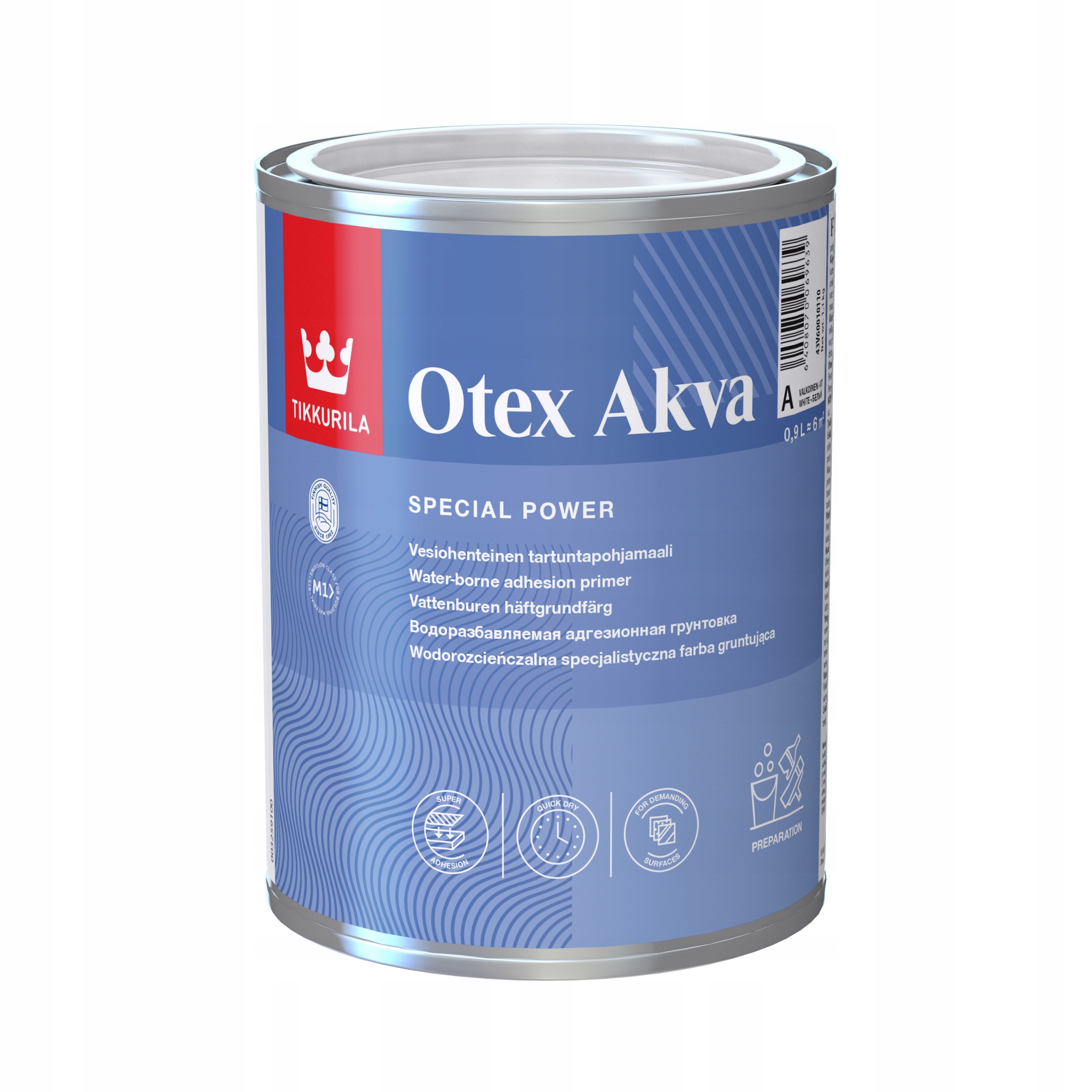 Tikkurila Otex Akva Primer 0,9L Bílá Matná – Rychleschnoucí Barva