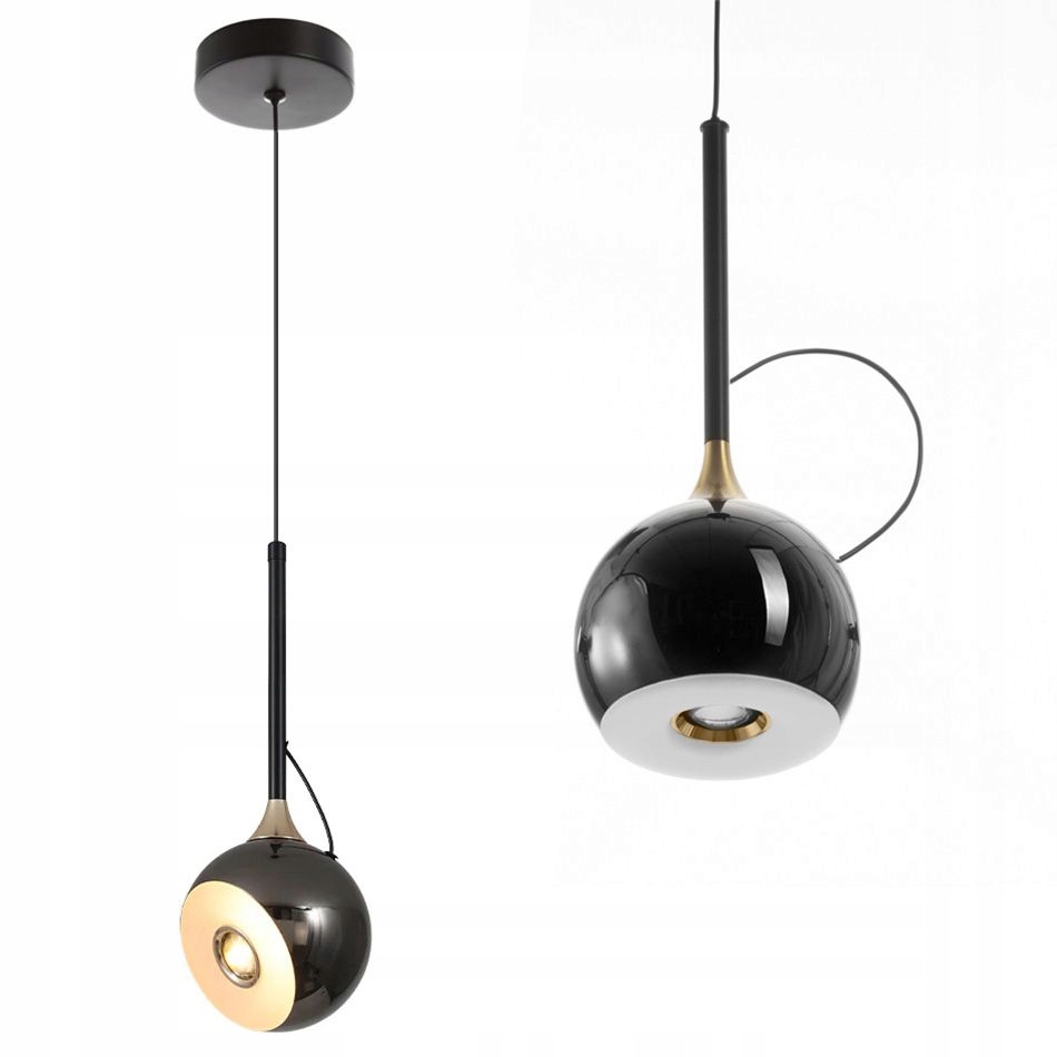 Závesná Led lampa čierna chrómová jednostropná s magnetom nastaviteľná