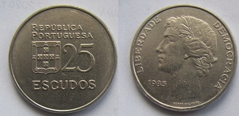 Portugalia 25 escudo 1985