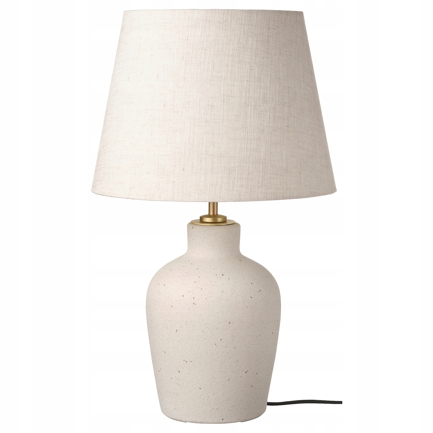 Lampa stołowa kremowa ceramika beżowy klosz 50 cm Blidväder
