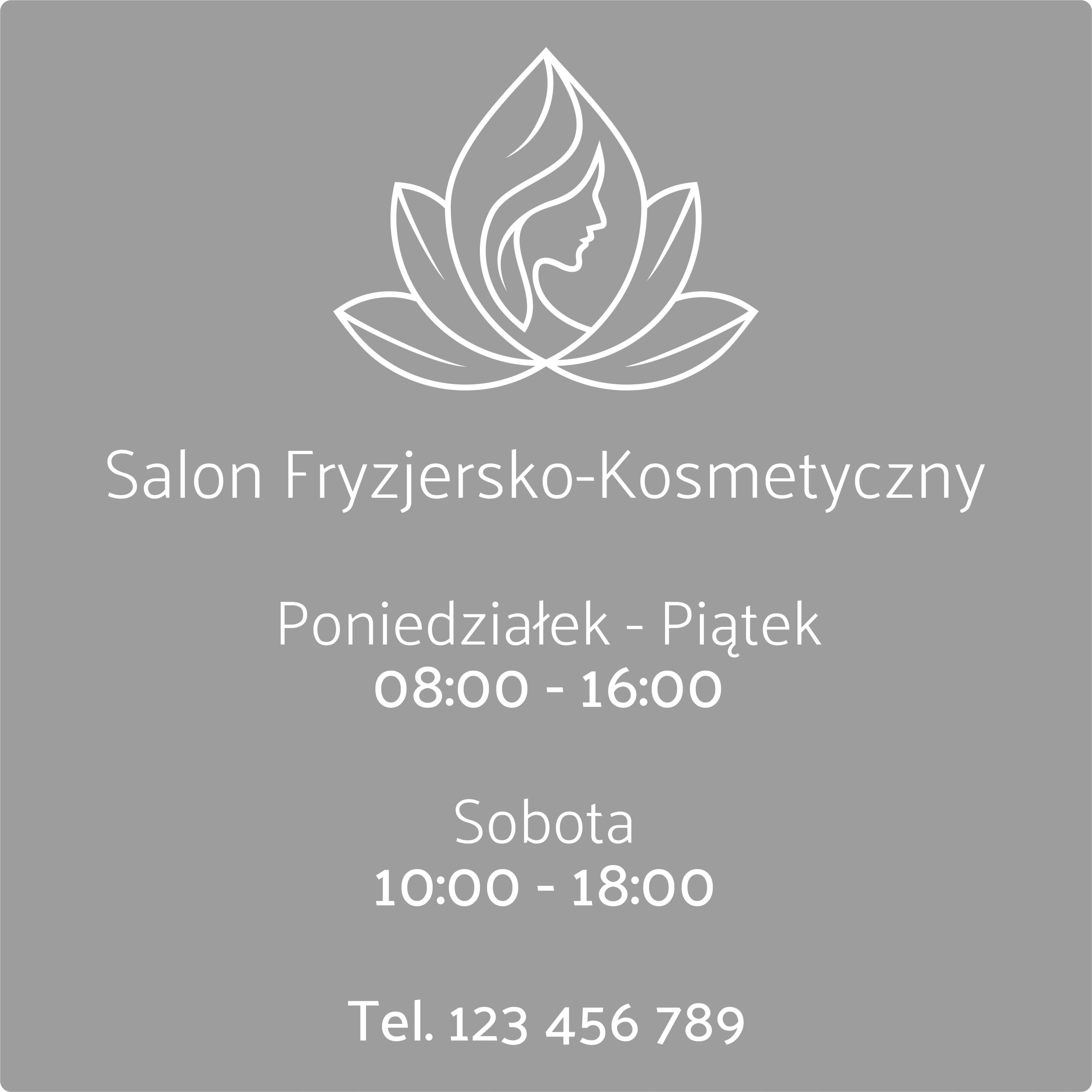 

Naklejka godziny otwarcia salon kosmetyczny 80x80