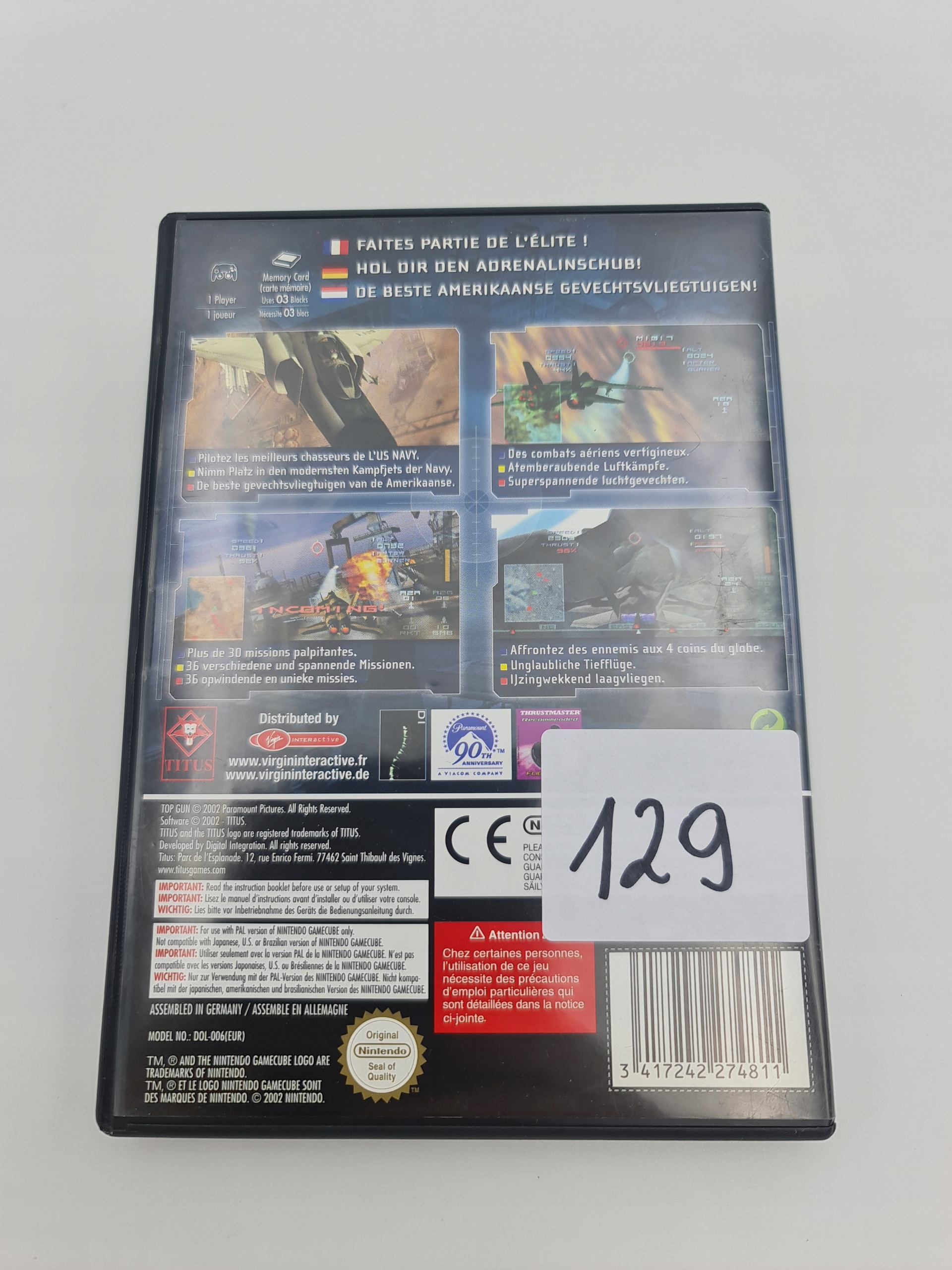 NINTENDO GAMECUBE TOP GUN COMBAT ZONES Platforma Nintendo GameCube