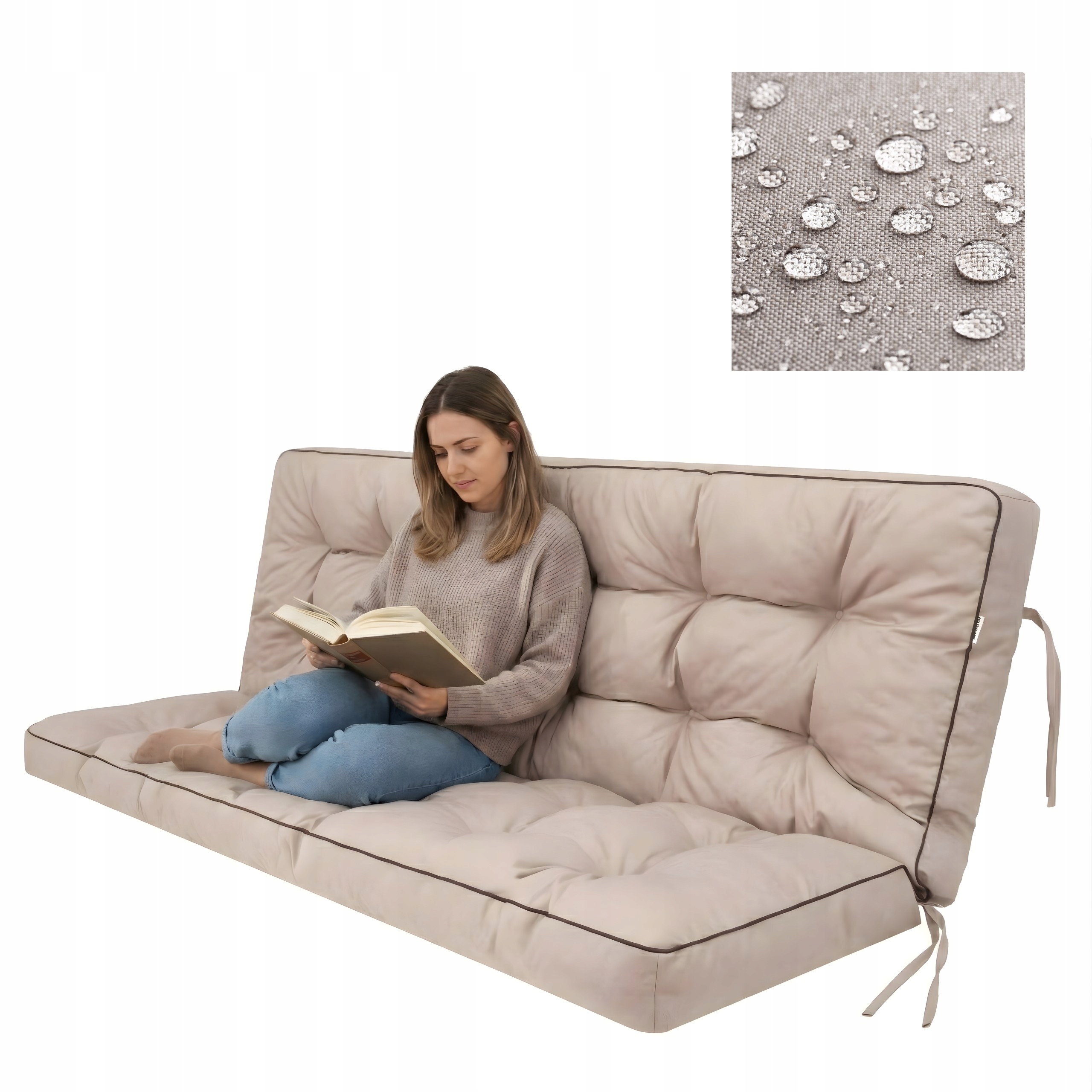 Poduška Na Hojdačku Poduška na záhradnú lavičku s opierkou Vodotesná 100 cm