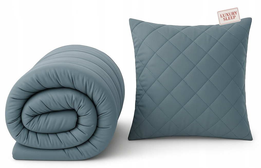 Celoroční sada: teplá šedá přikrývka 160x200 polštář 70x80 podzim-zima