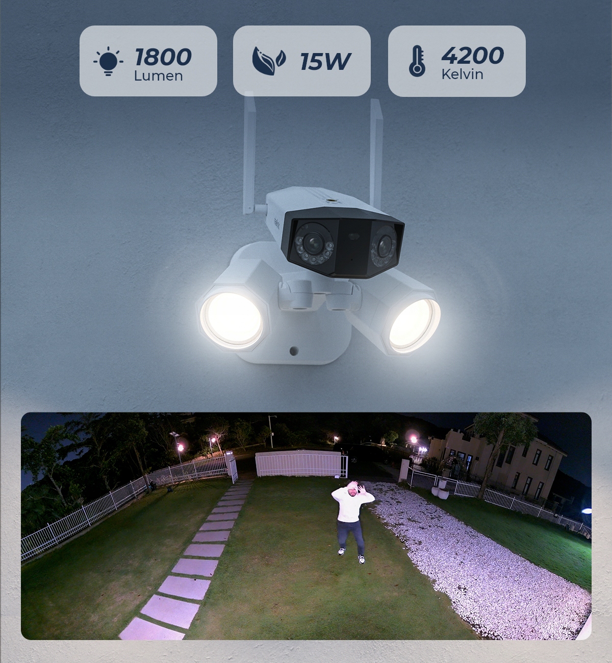 KAMERA WIFI IP Reolink Duo2 8Mpx 4K kąt 180 stopni 2x lampy LED 1800 lumen Model Duo 2 Wifi Floodlight