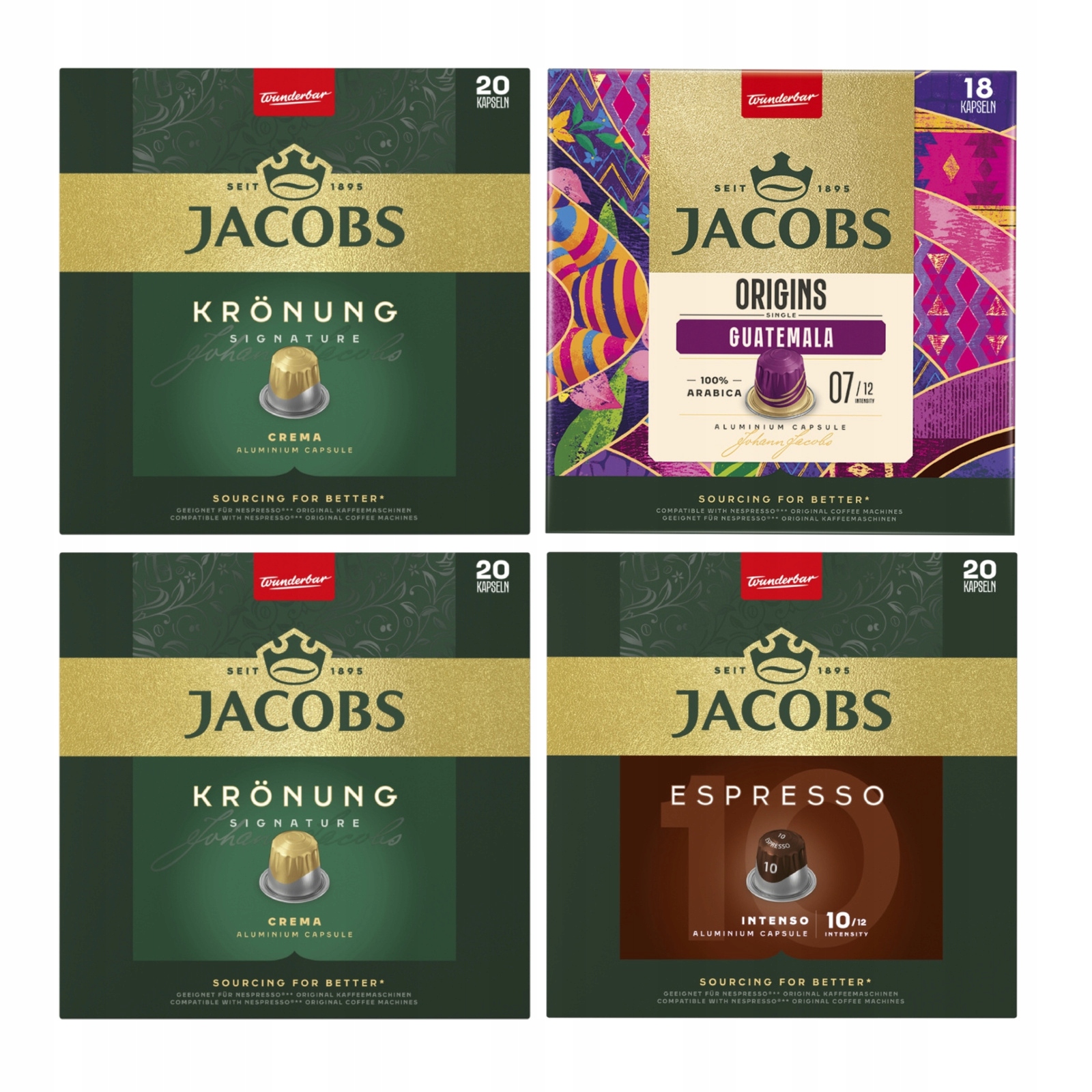 Kapsułki do ekspresu Nespresso Jacobs 78 szt Guatemala Kronung Espresso