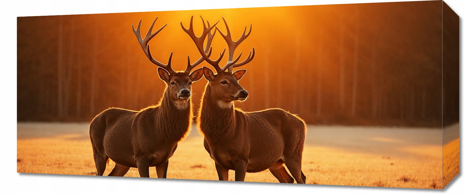 Obraz 70x30 cm na plátně do obývacího pokoje Ložnice Panorama Jeleni