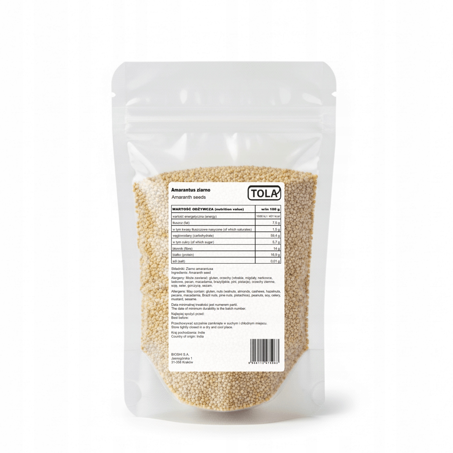 Levně Amarantová semínka 25 kg – přírodní, pro vaření, vysoká kvalita Tola
