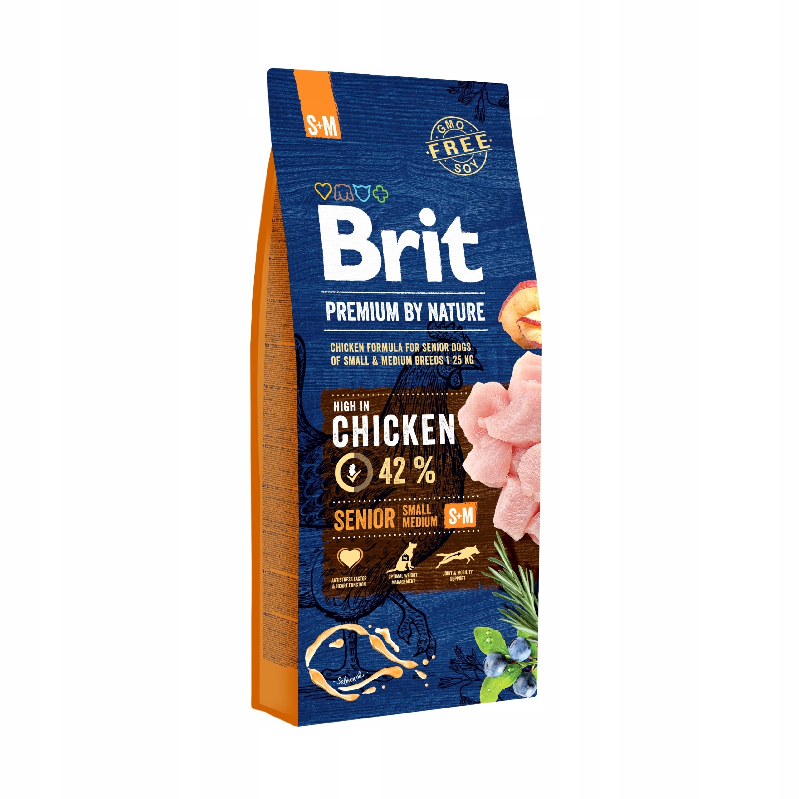 Levně Brit Premium By Nature Senior S+m Chicken Suché Krmivo pro psa 15 kg