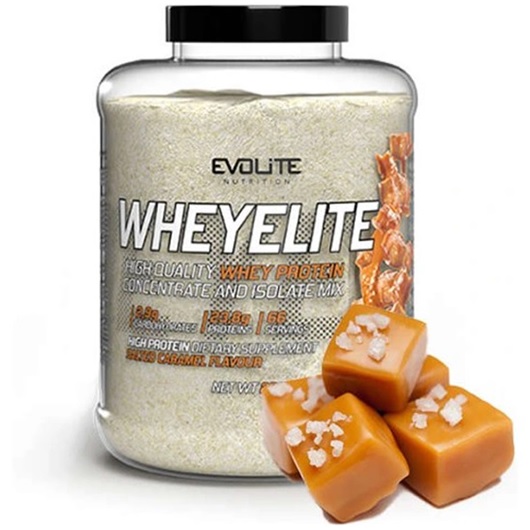 Evolite WheyElite protein Wpc izolát Wpi 2000 g slaný karamel