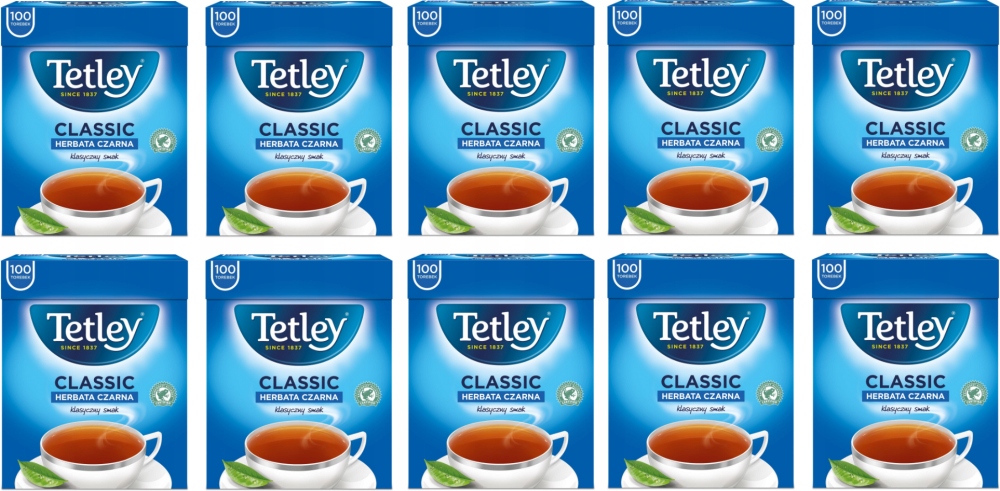 Tetley Classic 100 szt herbata ekspresowa torebki x10