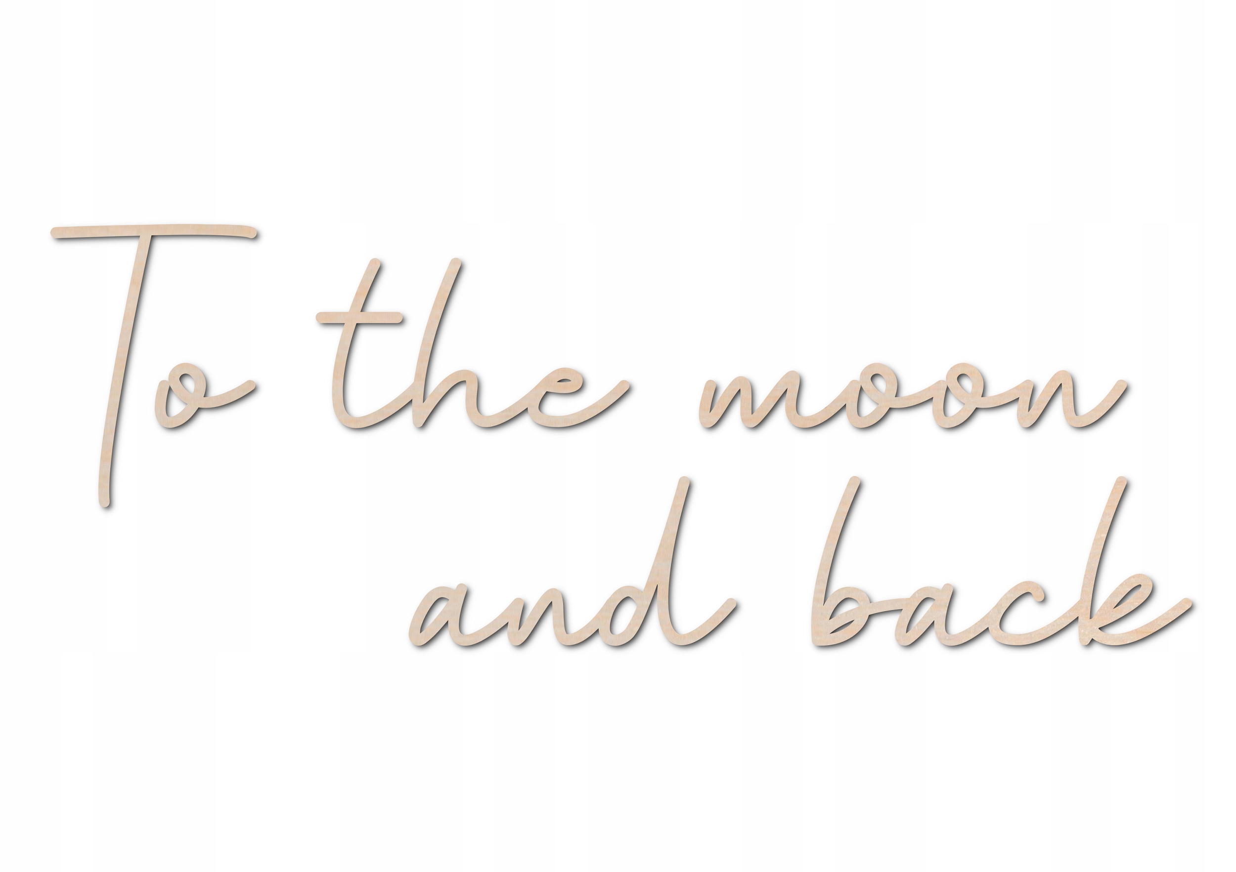 

Napis drewniany To the moon and back wycinany boho