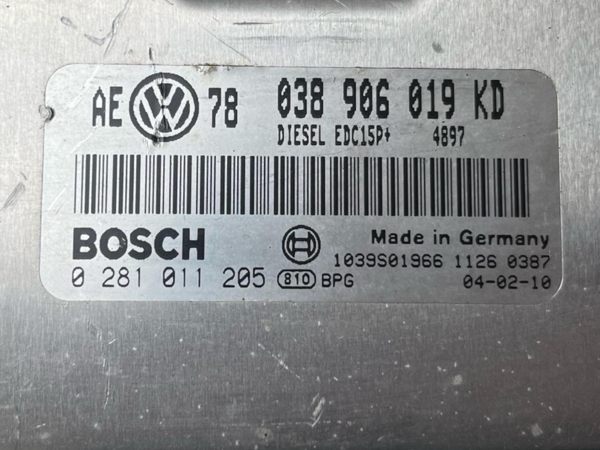 control unit of the engine Volkswagen Passat B5 facelift 2005 038906019KD
