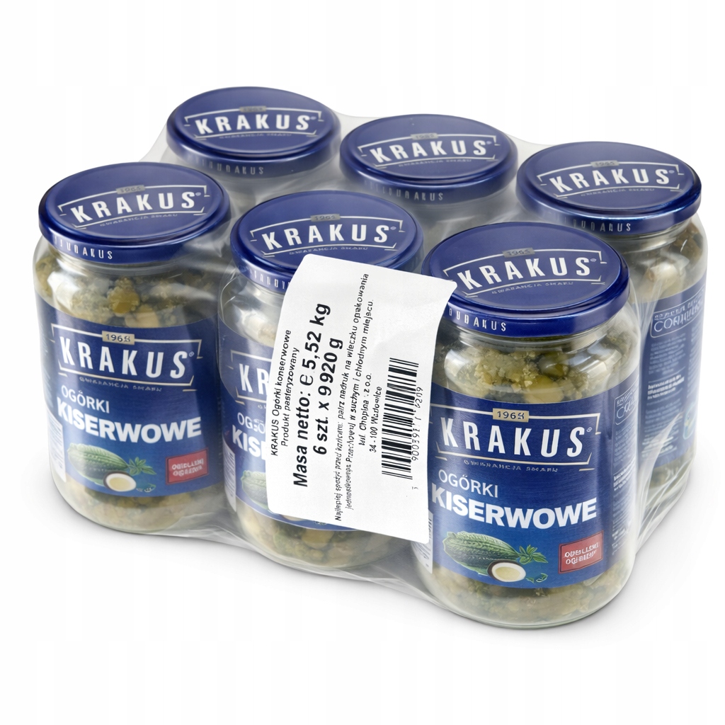 Konzervované okurky Krakus 6x920 g, sada 6 sklenic
