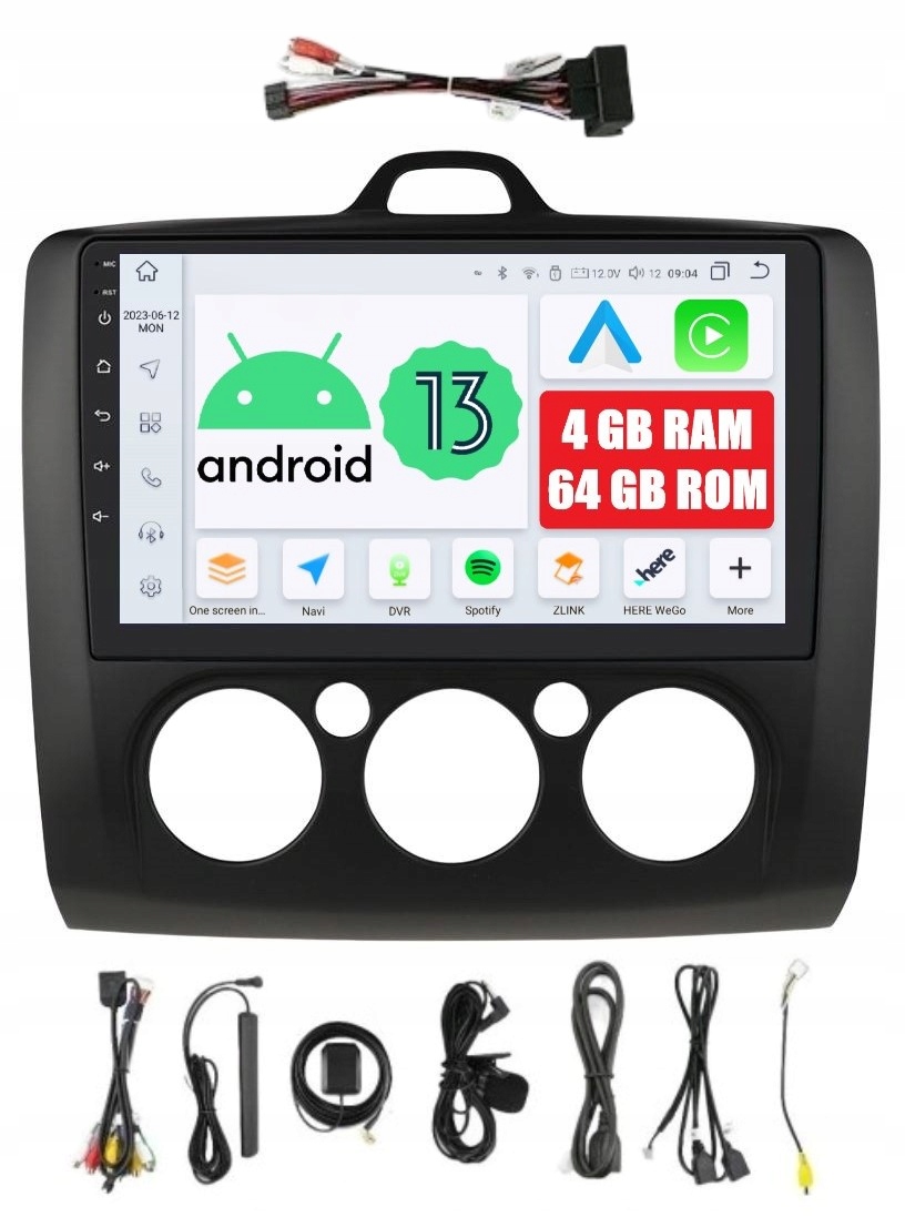 Radio 2DIN Nawigacja Android Ford Focus MK2 2 II 4/64 Gb Dsp Carplay Lte