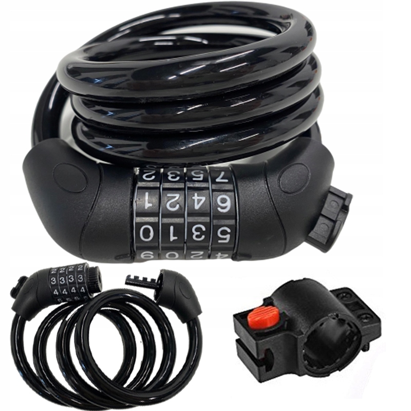 ZAPIĘCIE ROWEROWE BLOKADA 4 SZYFROWA 120cm LINKA