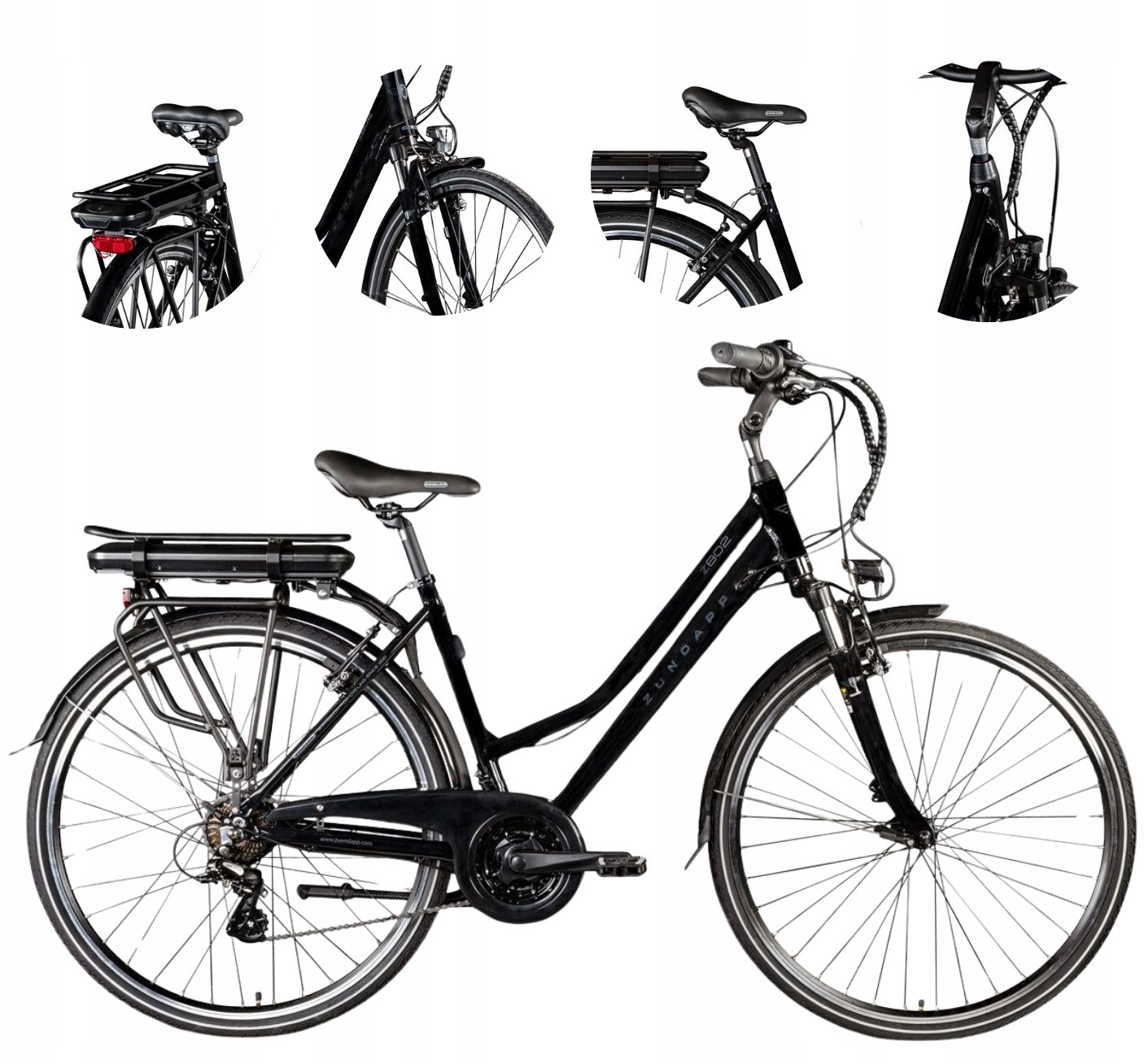 Elektryczny Rower Trekkingowy 28 Wspomaganie 250W Turystyczny Damski 5 Tryb