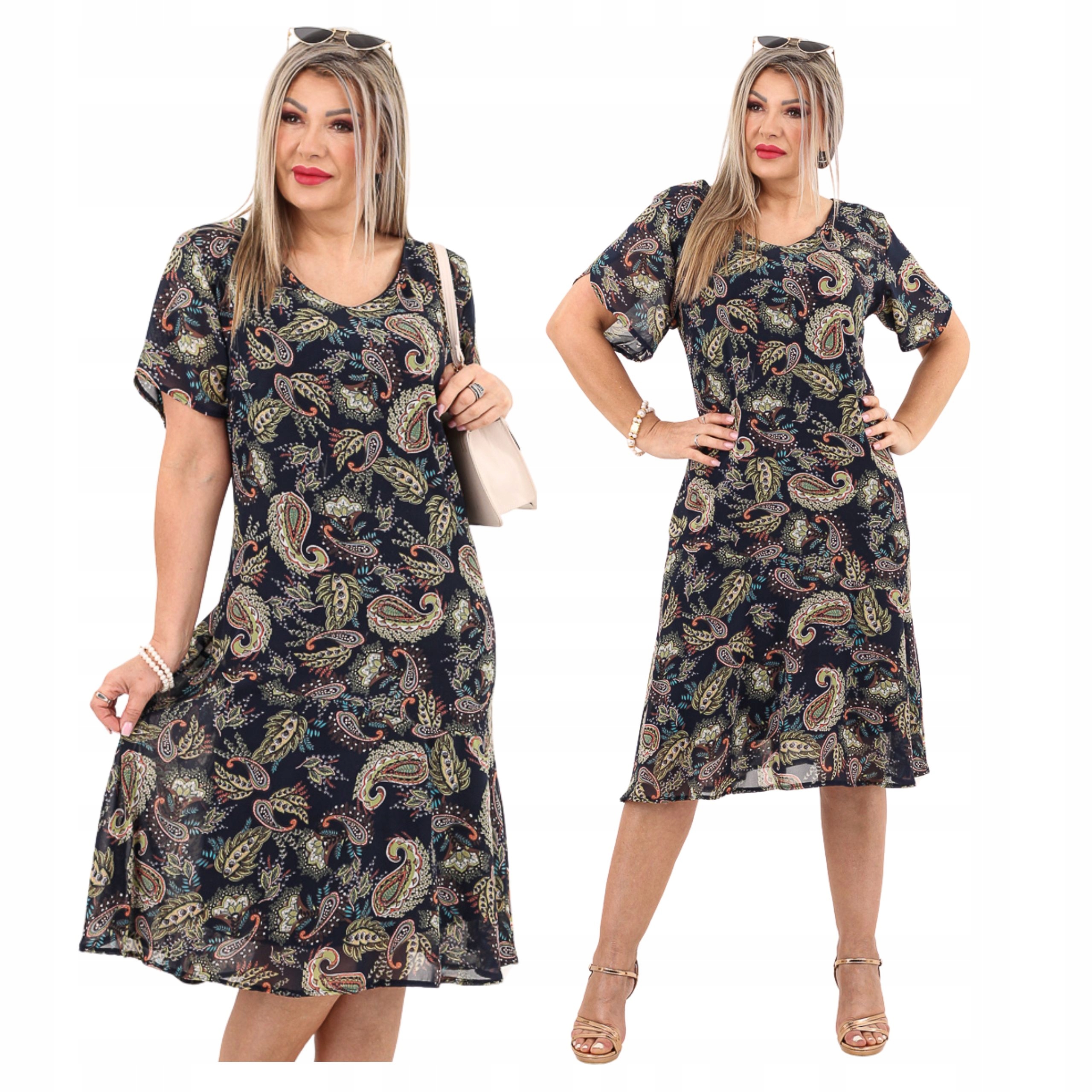 Sukienka szyfonowa na wesele duże rozmiary Polski Producent