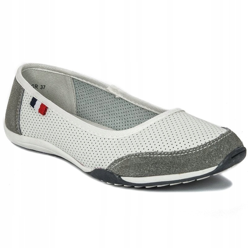

Baleriny Filippo DP142-22 skórzane White+Grey r.38