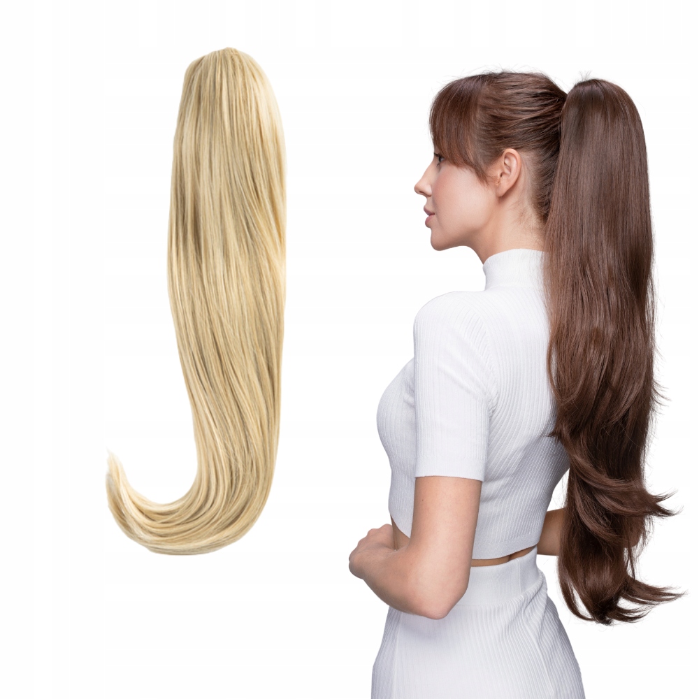 Dlouhý koník na klipu 70 cm, spona blond #R24/613