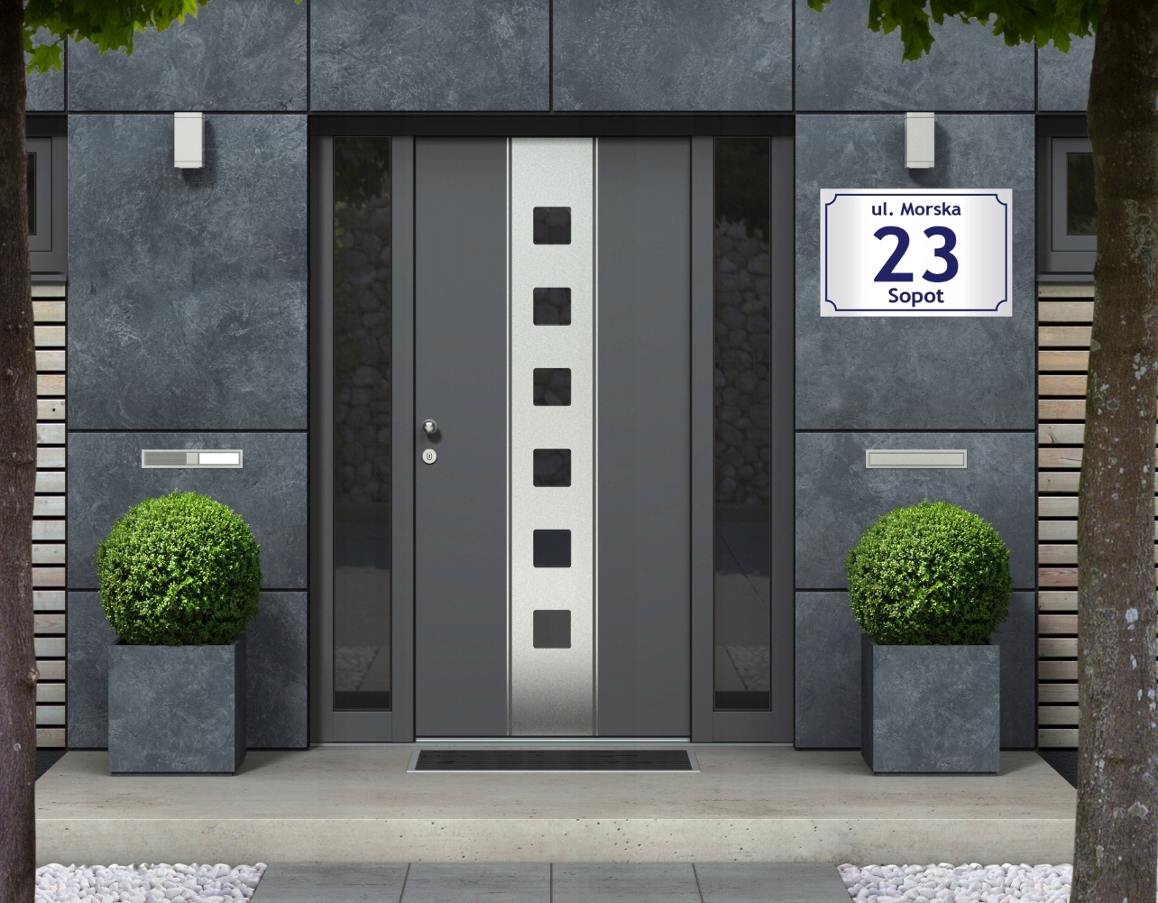 TABLICZKA ADRESOWA na dom ALUMINIOWA 30x20 tablica Szerokość produktu 30 cm