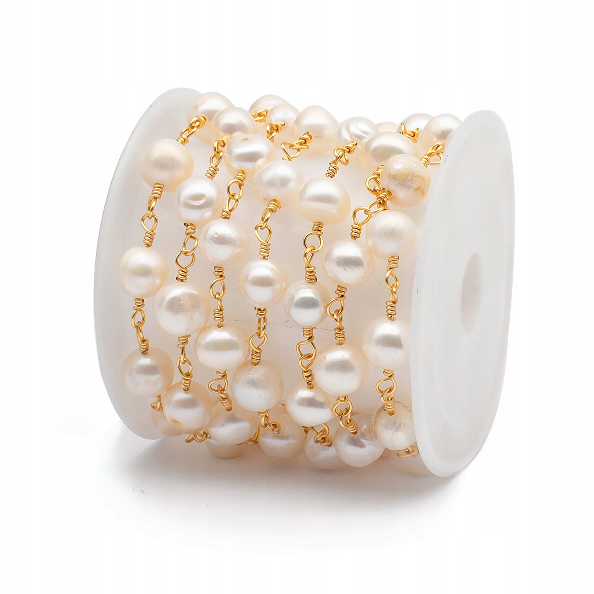 Řetěz s perlami 18K Zlato 15x6-7x6-7mm 1m/cívka