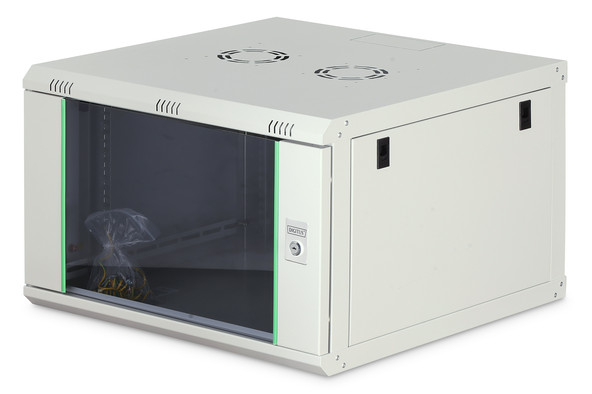 Digitus Szafa wisząca 19" 7U 600x600 mm szara drzwi szklane