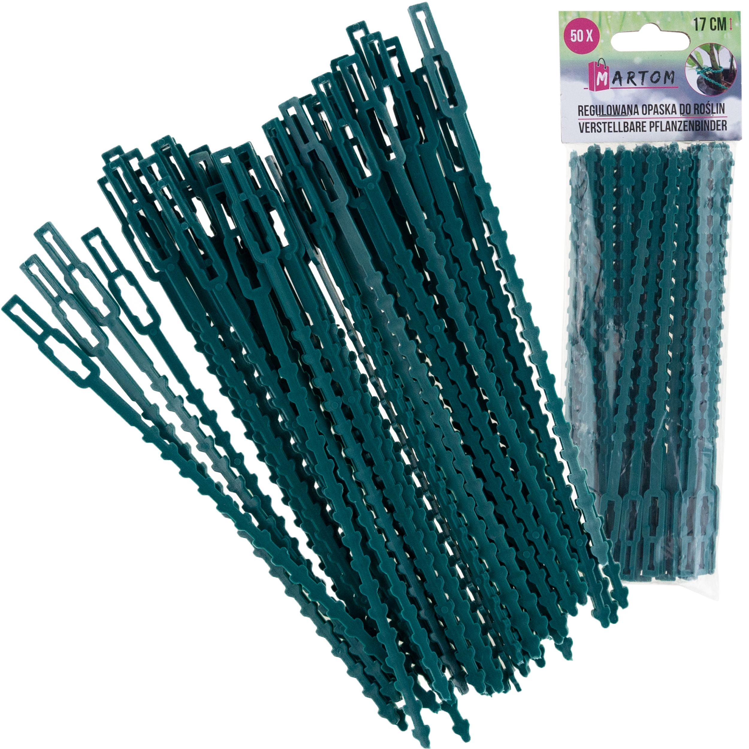 OPASKI OGRODNICZE DO SPINANIA ROŚLIN GAŁĘZI ZACISKOWE 50 SZT ZIELONE