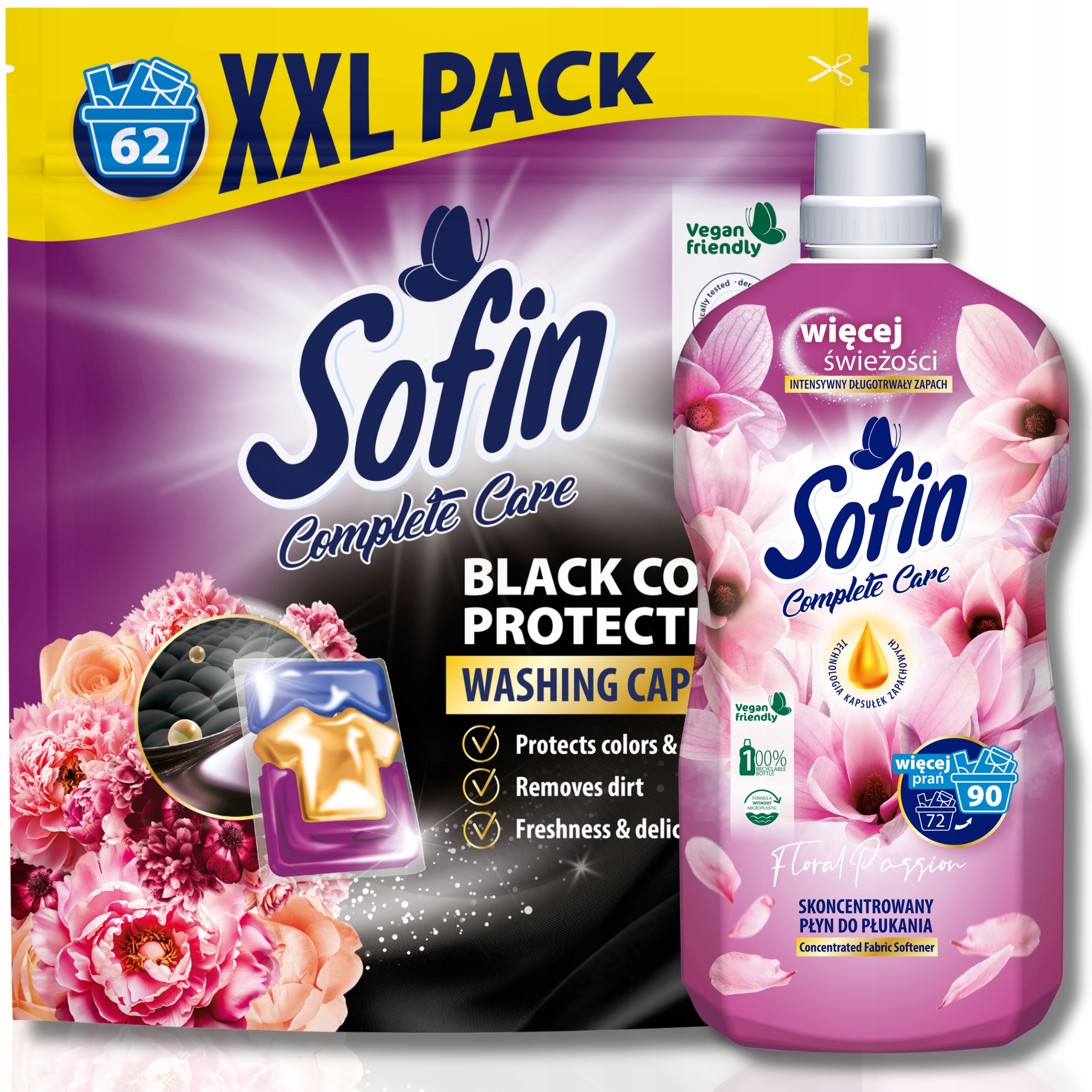 Levně Sofin Černé prací Kapsle 62 tekutá aviváž 1,8 l 90 praní